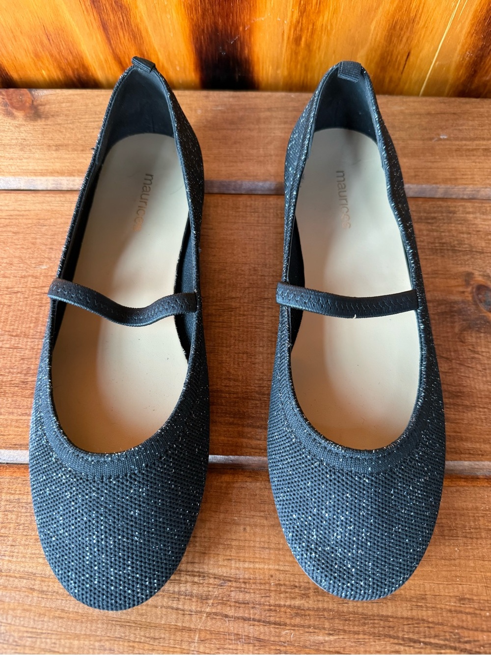 Maurices Black Sparkle Mary Mary-Jane Flats